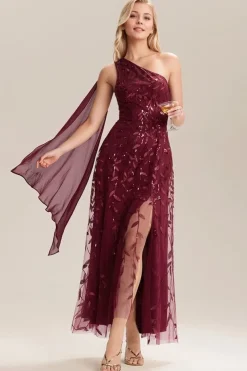 Robe d'invitée au mariage bordeaux une épaule