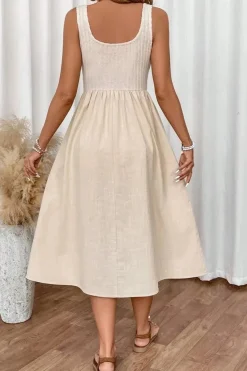 Robe d'été beige décontractée sans manches