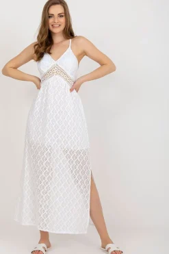 Robe d'été blanche longue en dentelle
