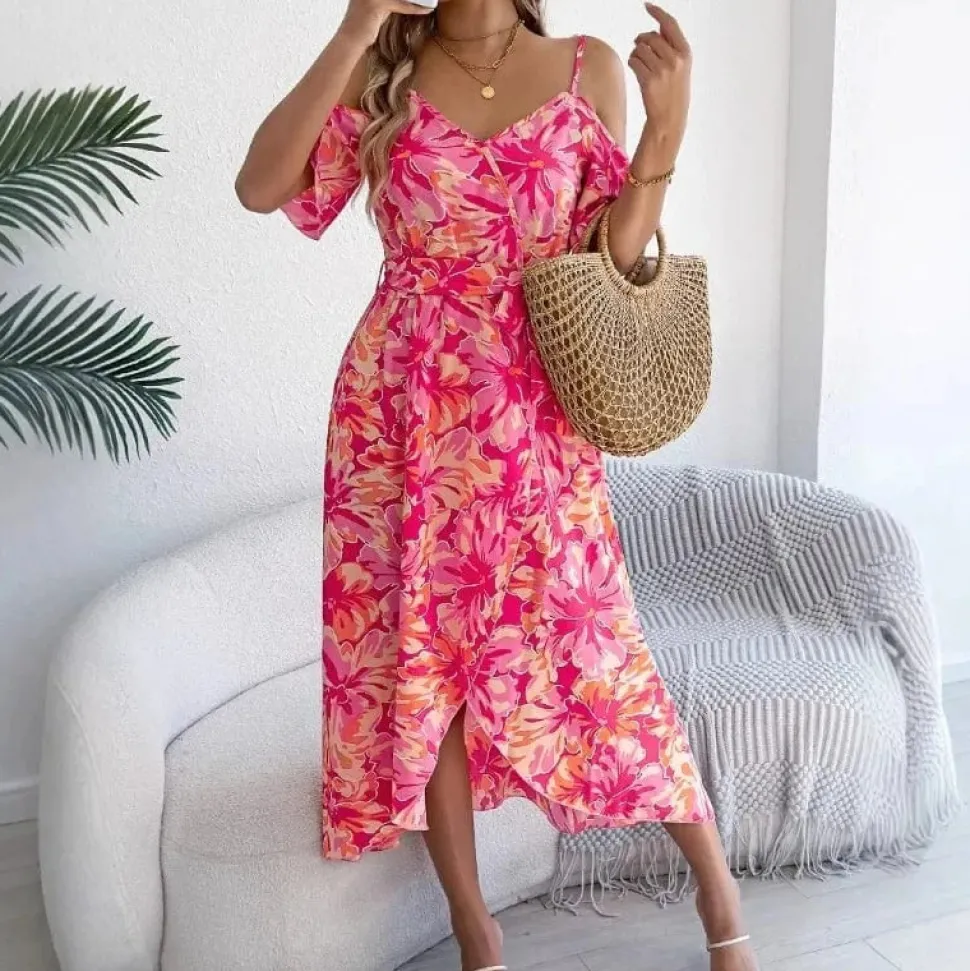 Robe d'été à imprimé floral midi