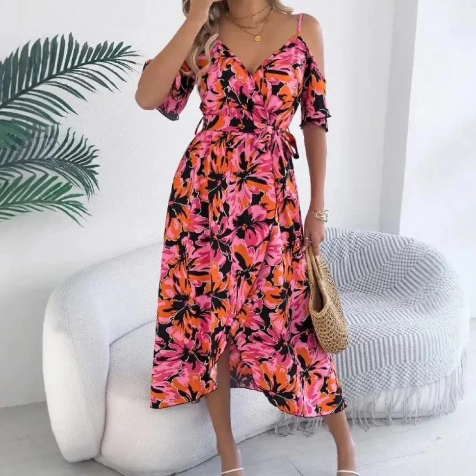Robe d'été à imprimé floral midi