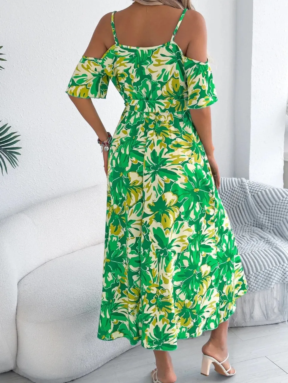 Robe d'été à imprimé floral midi