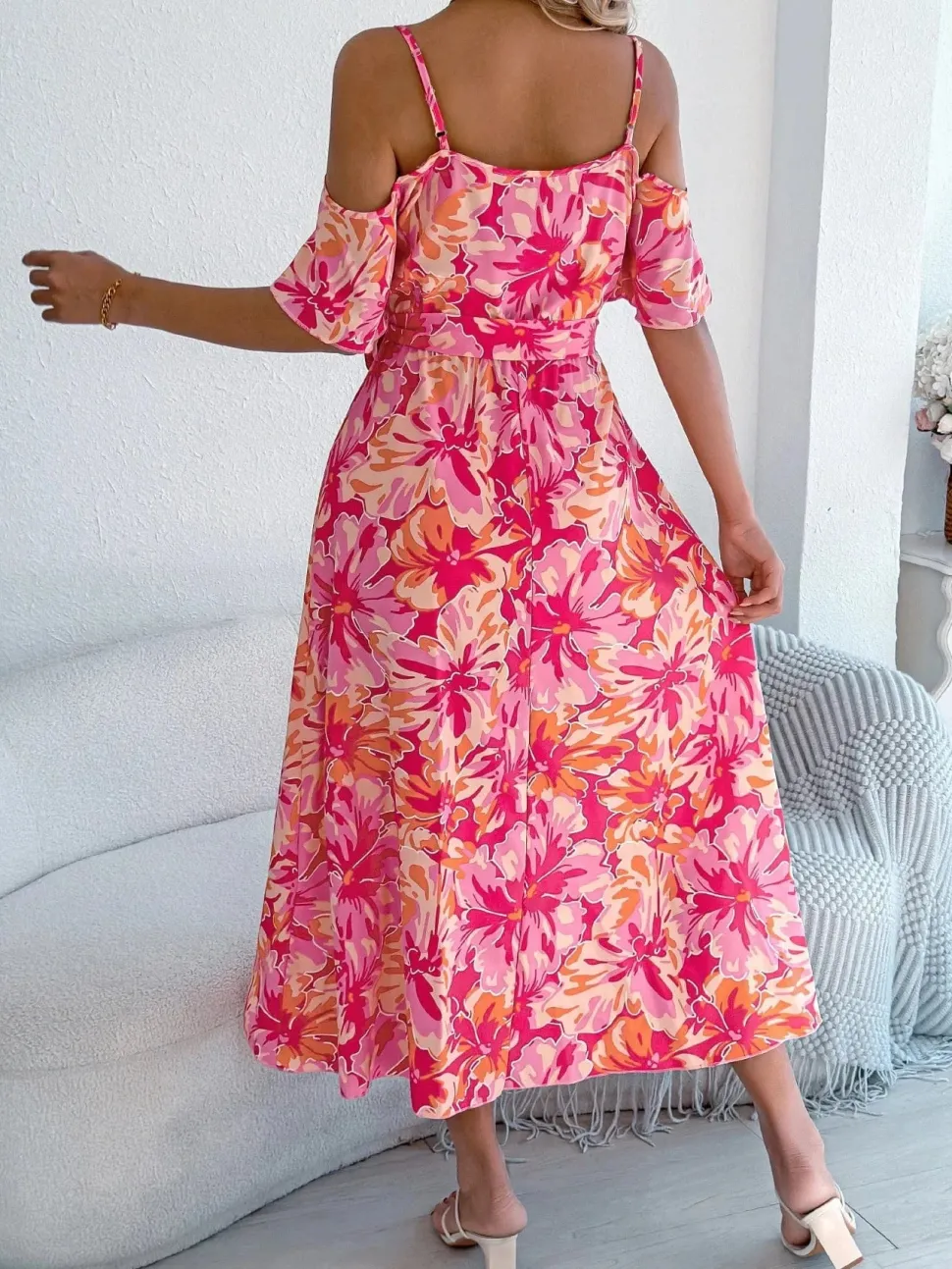 Robe d'été à imprimé floral midi