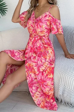 Robe d'été à imprimé floral midi