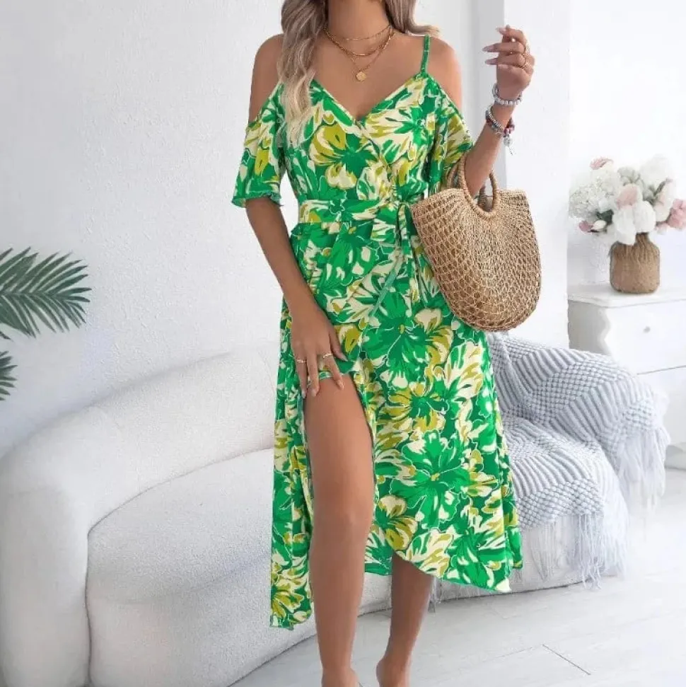 Robe d'été à imprimé floral midi