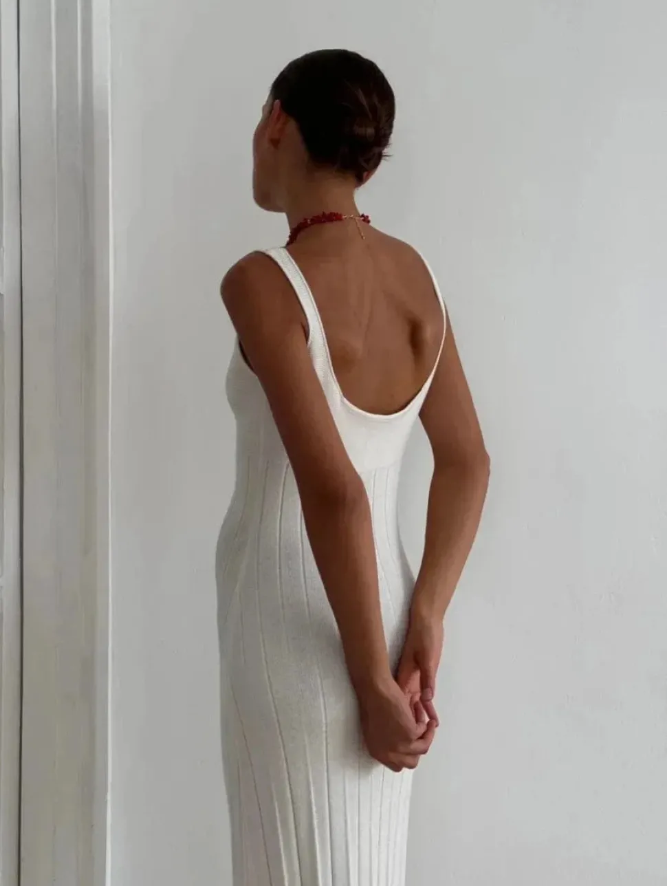 Robe d'été moulante côtelée sans manches