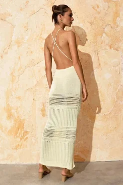 Robe d'été moulante dos nu sexy transparente