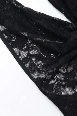 Robe en dentelle noire longue dos nu