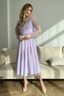 Robe en tulle lilas chic