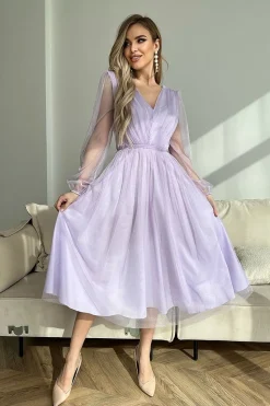 Robe en tulle lilas chic