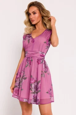 Robe fleurie courte évasée