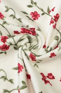 Robe fleurie longue fendue sans manches