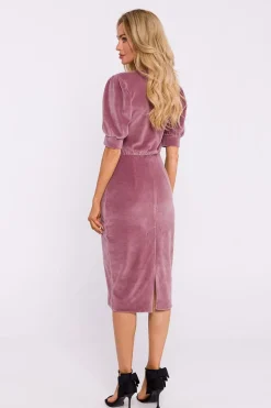Robe fourreau midi chic manches longues