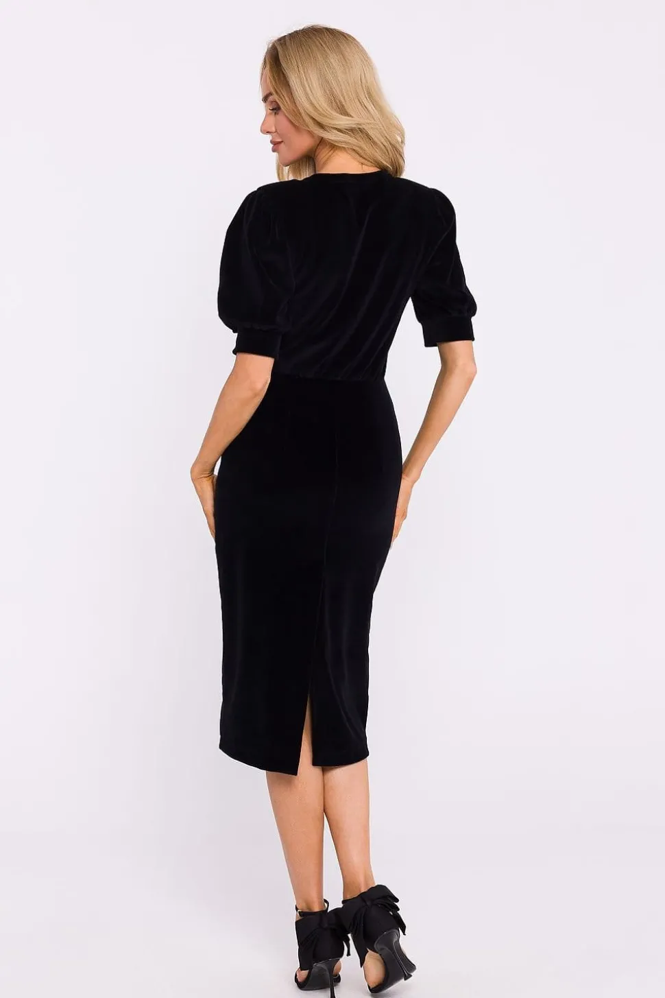 Robe fourreau midi chic manches longues