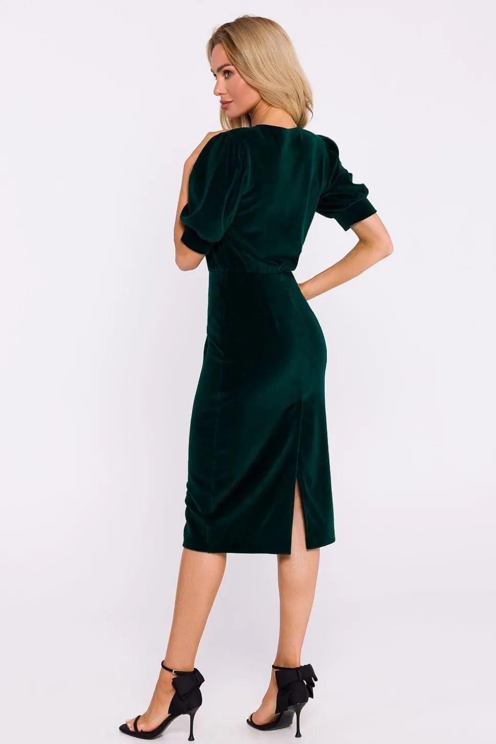 Robe fourreau midi chic manches longues