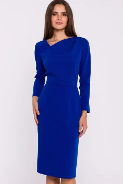 Robe fourreau midi manche longue