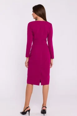 Robe fourreau midi manche longue