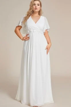 Robe grande taille blanche longue fluide