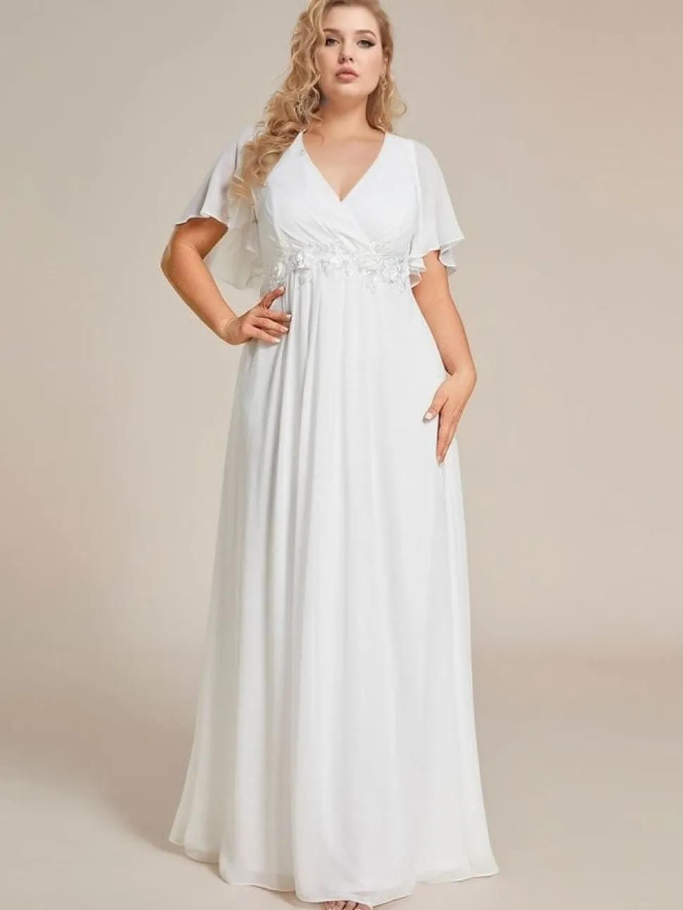 Robe grande taille blanche longue fluide