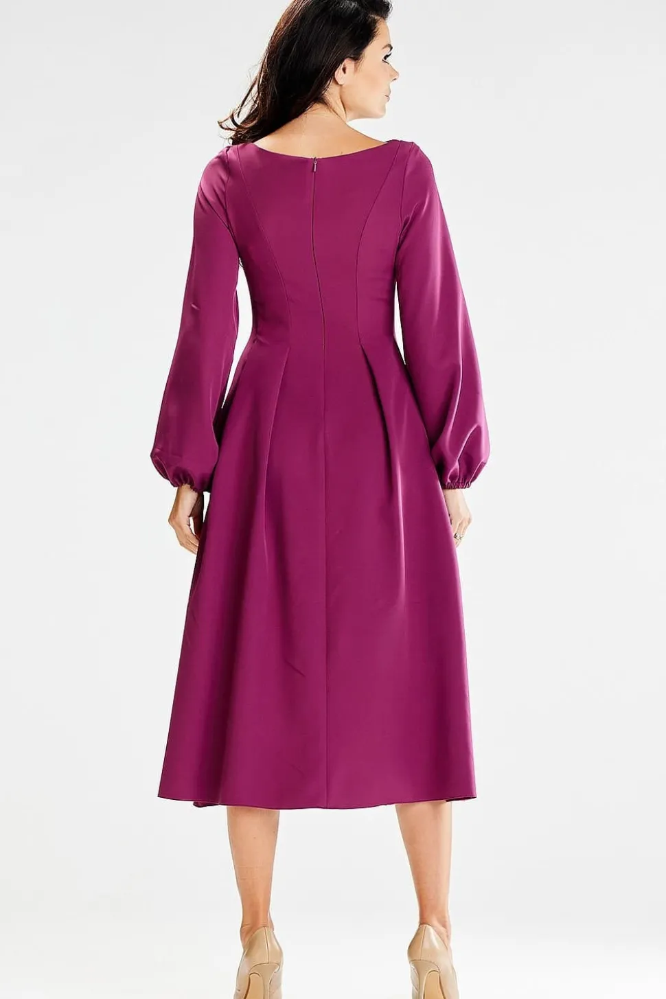 Robe habillée violet manches longues