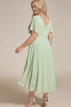 Robe invitée au mariage vert sauge grande taille