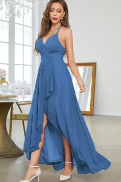 Robe invitée de mariage chic asymétrique