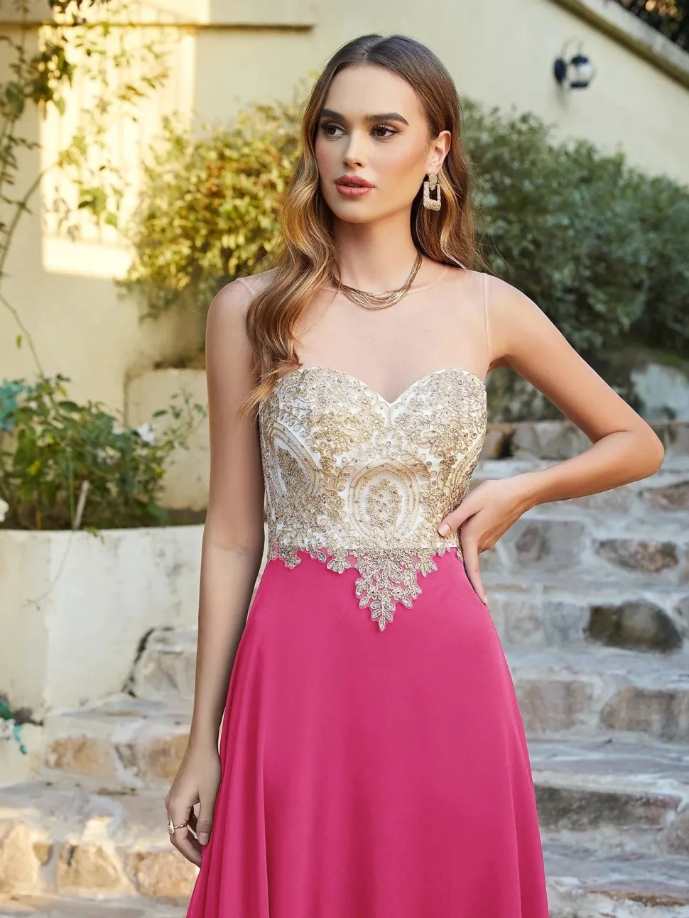 Robe invitée de mariage chic longue
