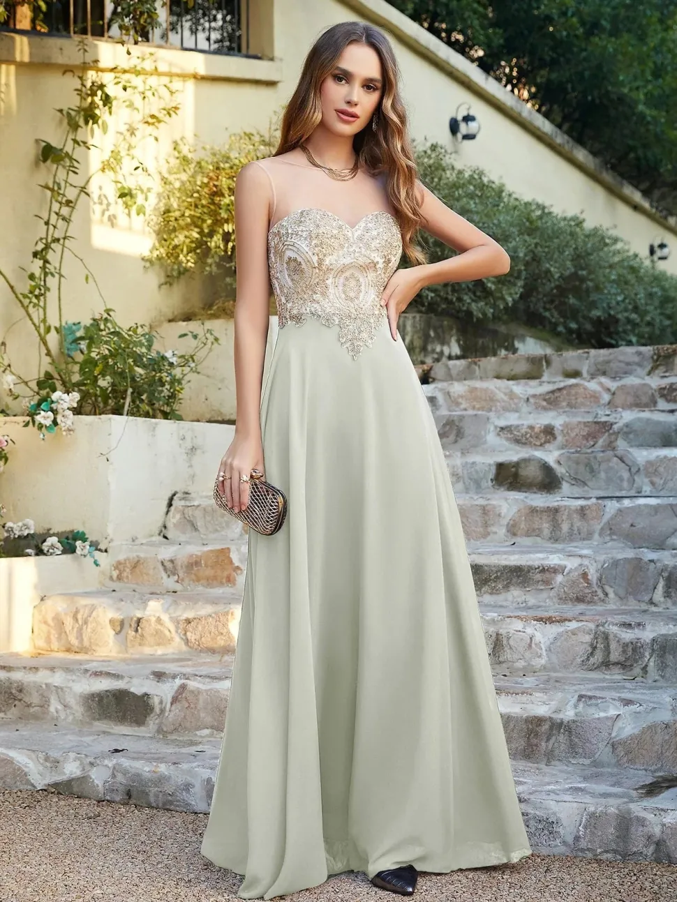 Robe invitée de mariage chic longue