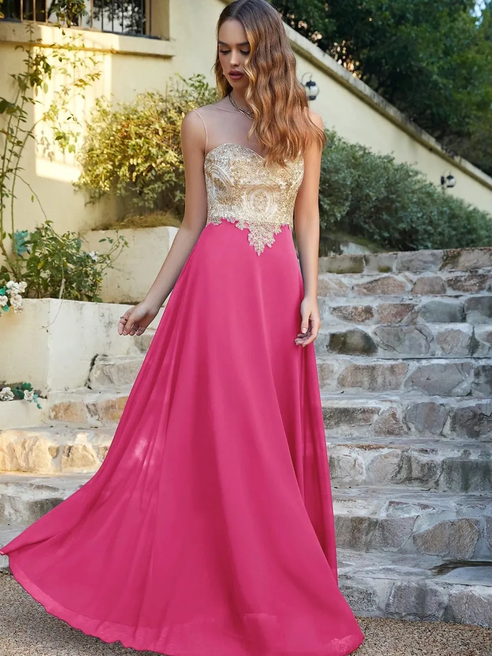 Robe invitée de mariage chic longue