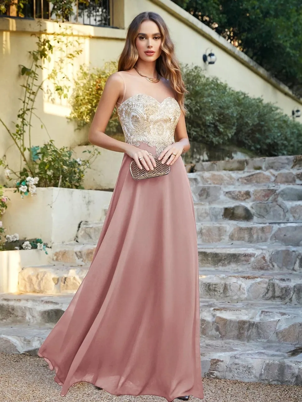 Robe invitée de mariage chic longue