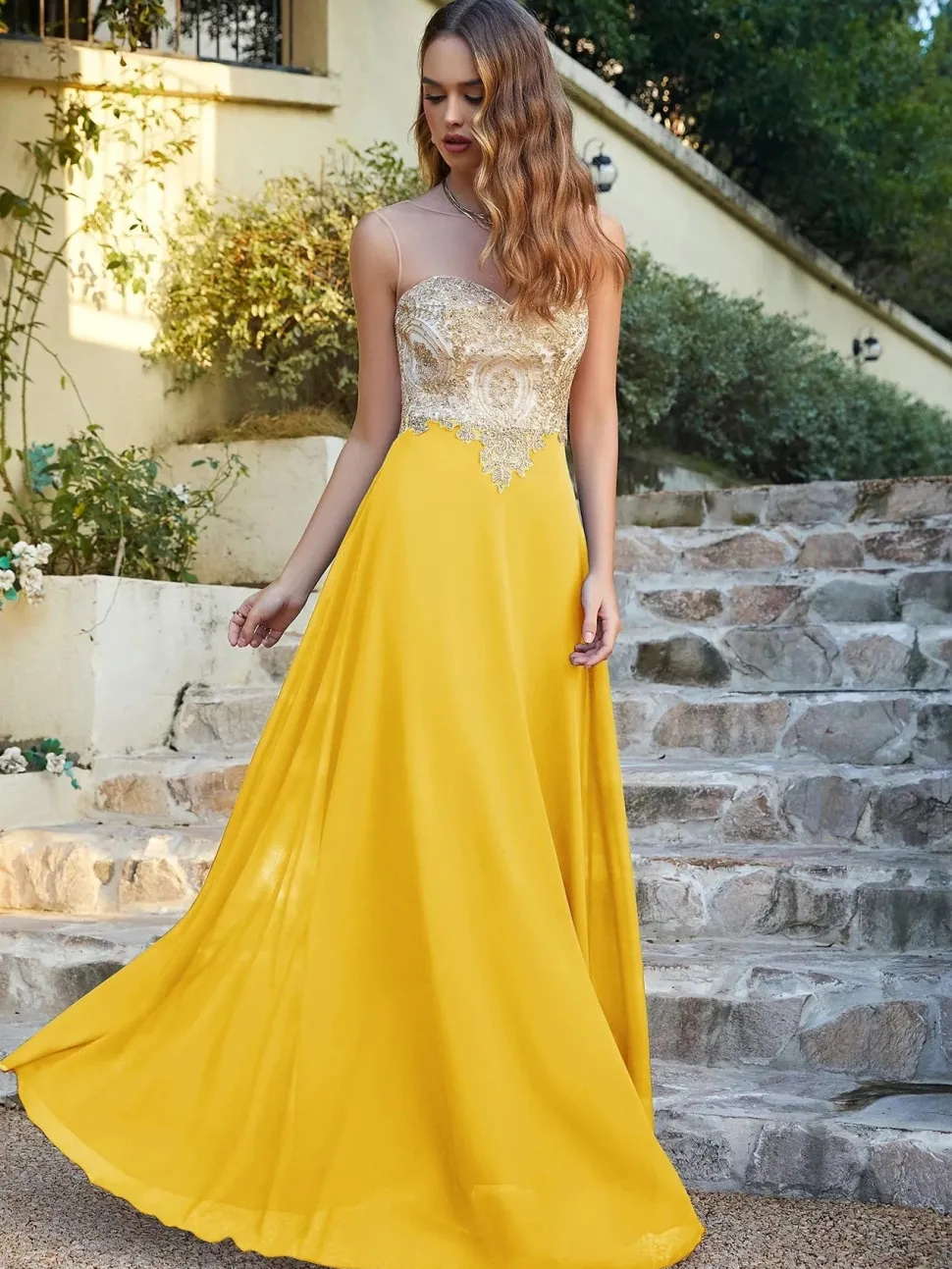 Robe invitée de mariage chic longue