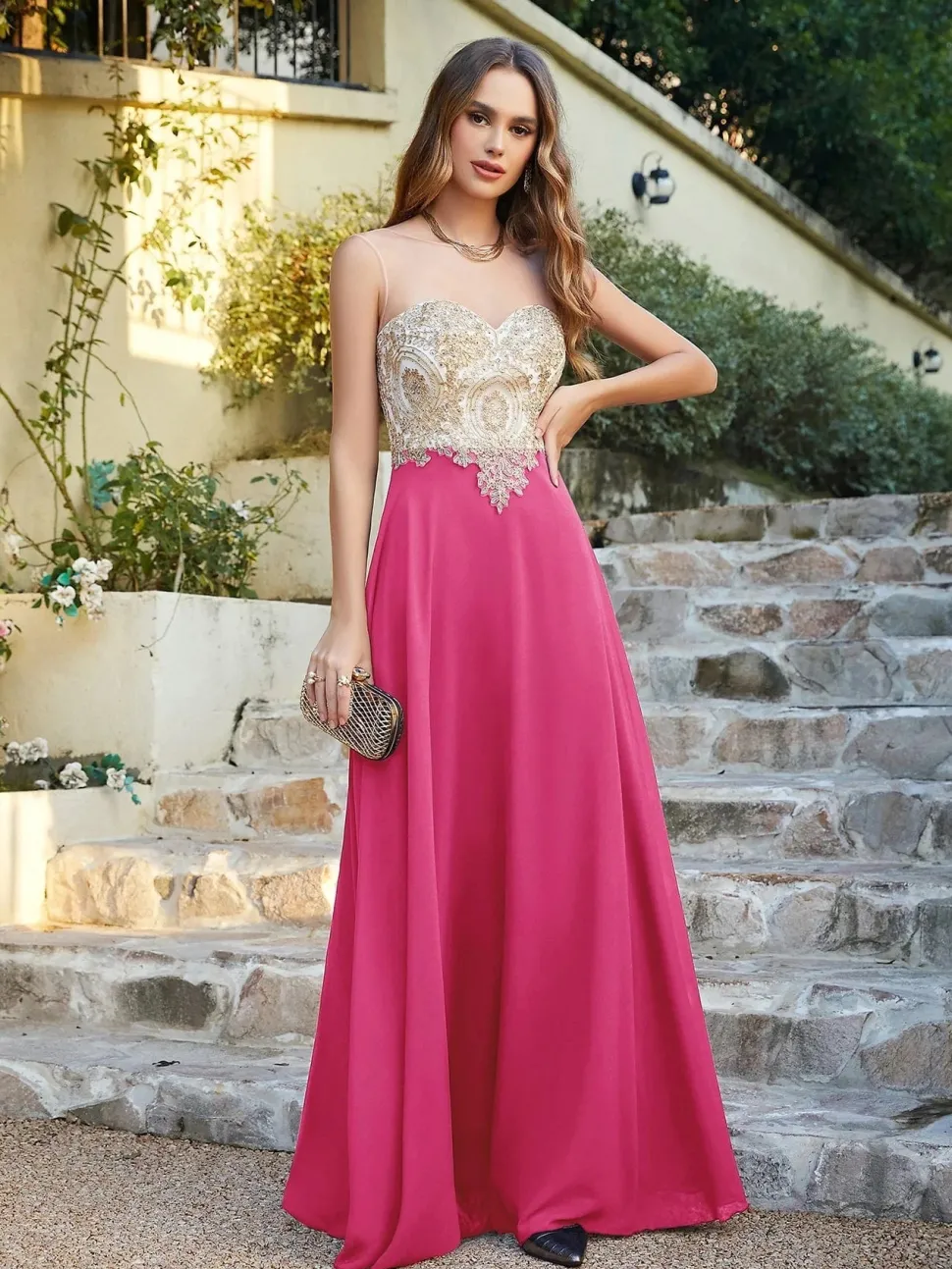 Robe invitée de mariage chic longue