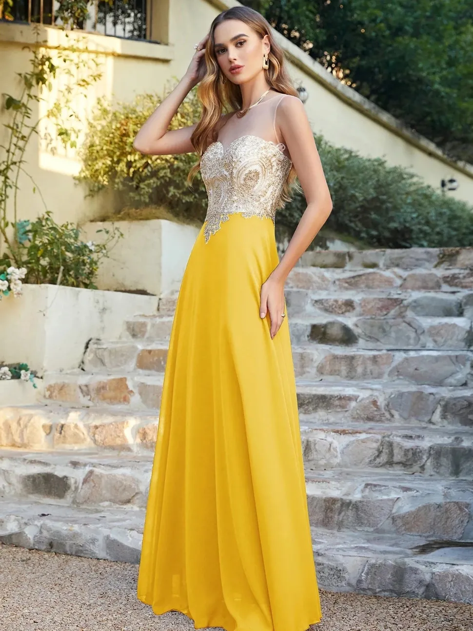Robe invitée de mariage chic longue