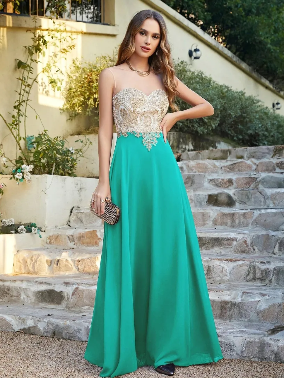 Robe invitée de mariage chic longue