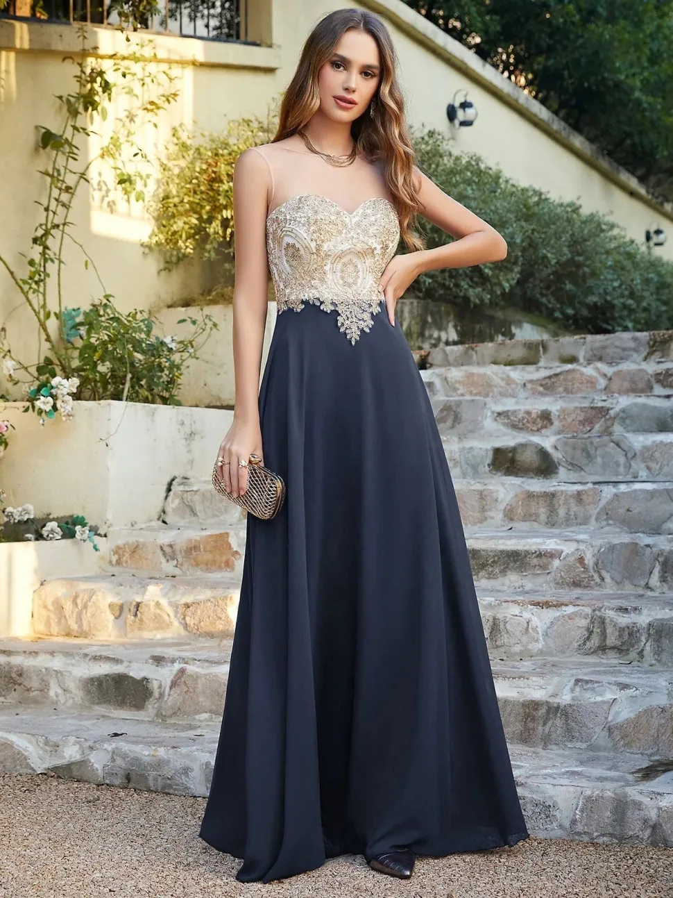 Robe invitée de mariage chic longue