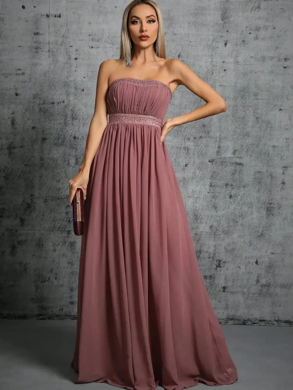 Robe invitée de mariage chic longue