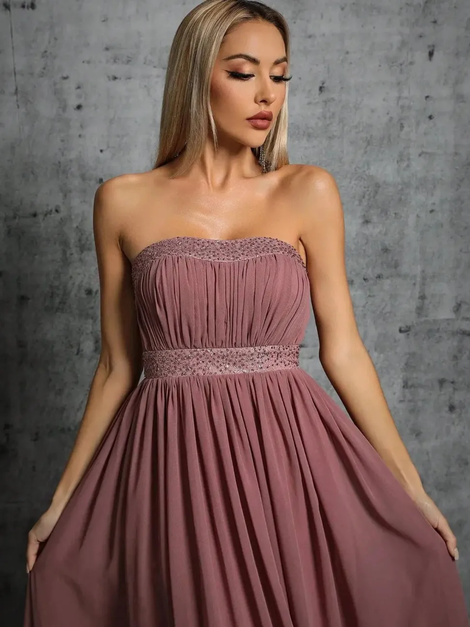 Robe invitée de mariage chic longue