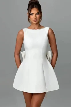 Robe invitée de mariage courte dos nu