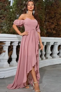 Robe invitée de mariage fluide asymétrique