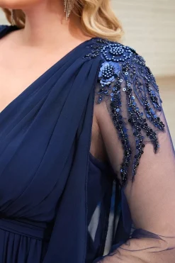 Robe invitée de mariage grande taille manche longue