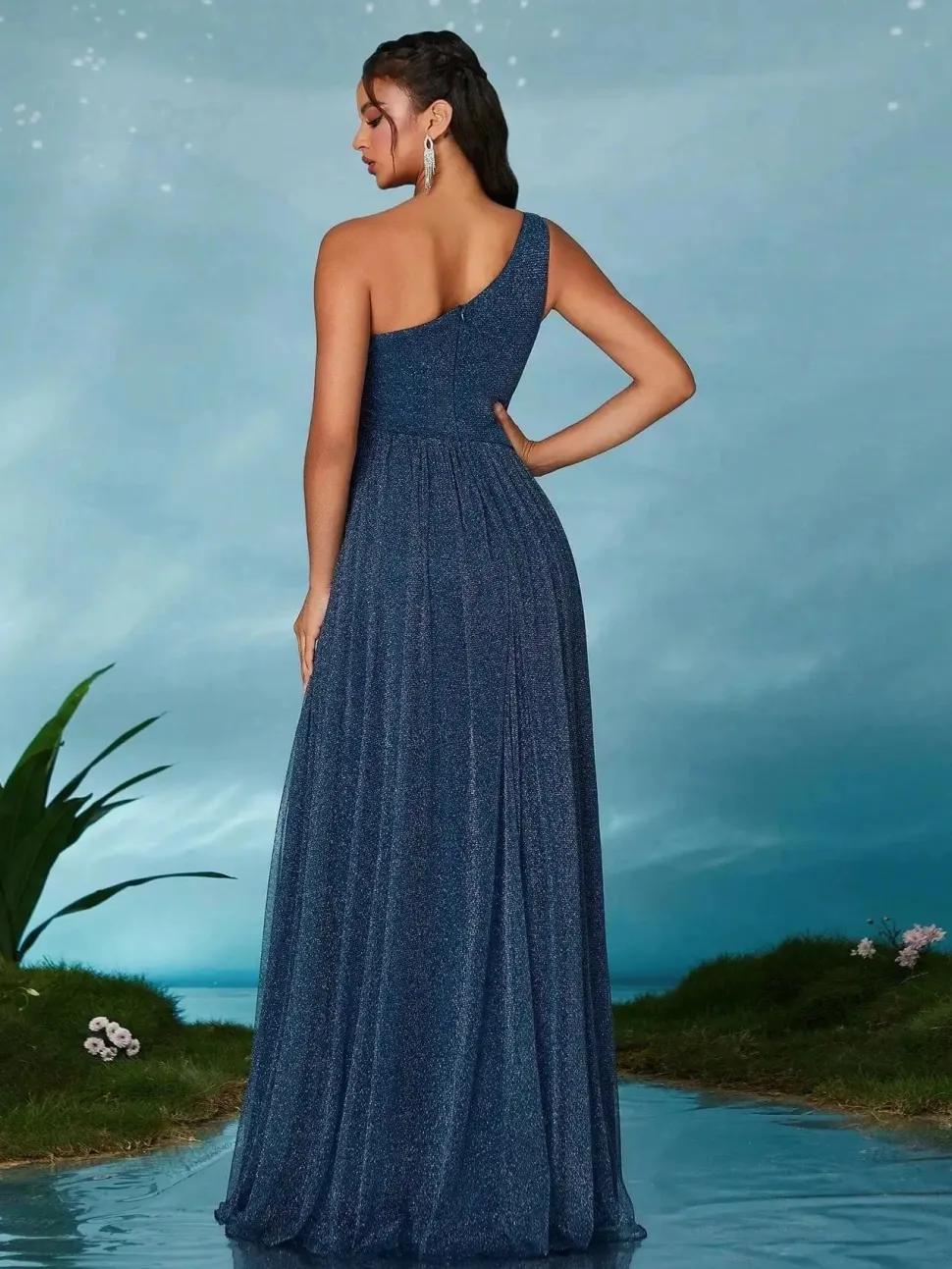 Robe invitée de mariage épaule dénudée