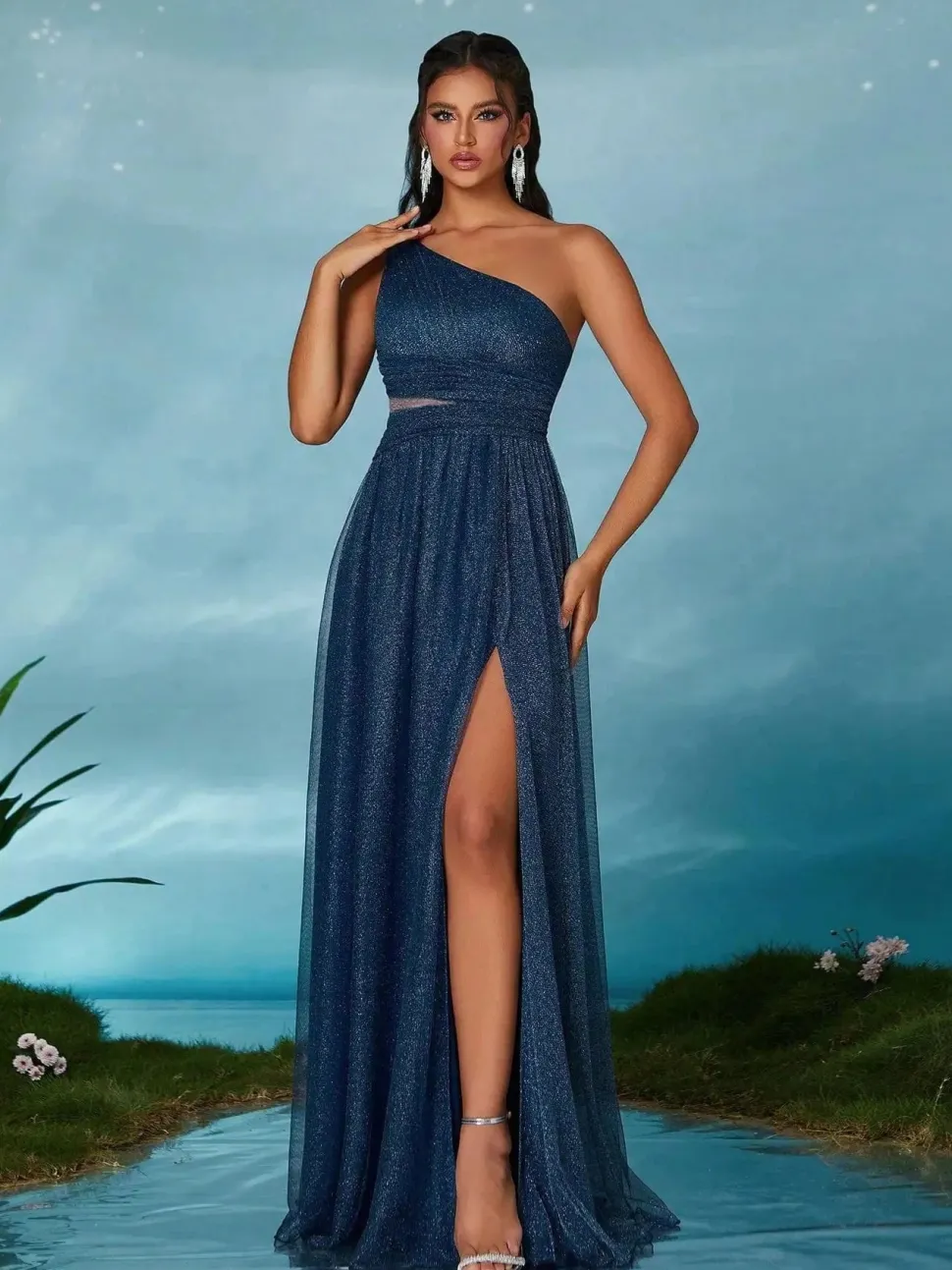 Robe invitée de mariage épaule dénudée