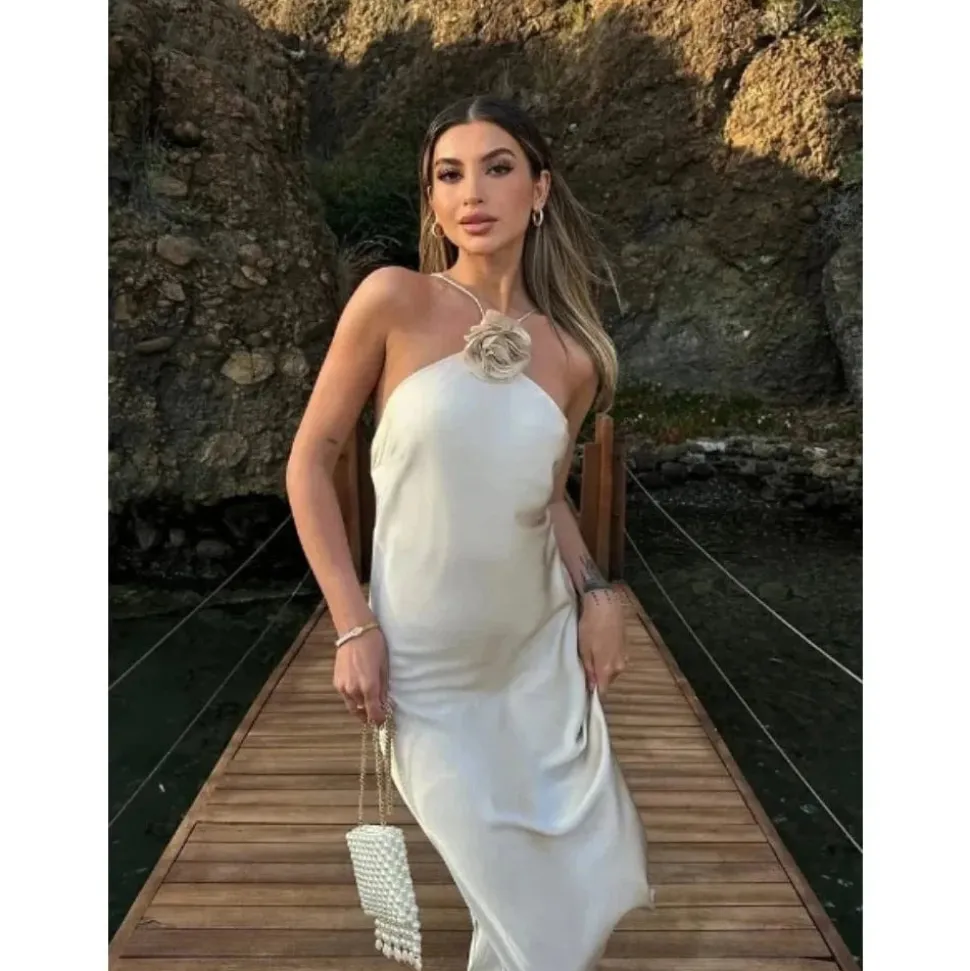 Robe invitée de mariage satin dos nu