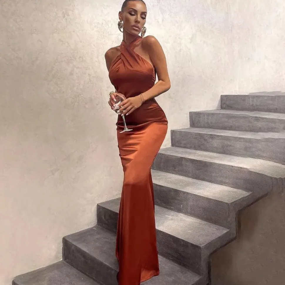 Robe invitée de mariage terracotta chic