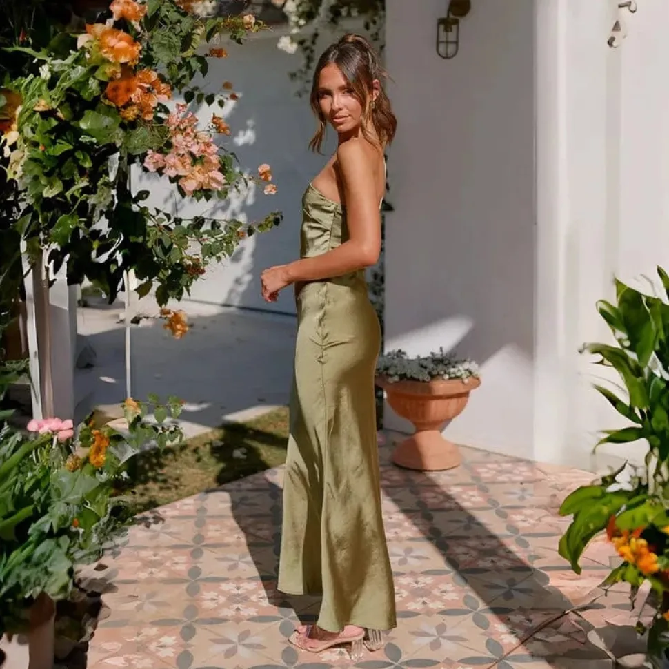 Robe invitée de mariage vert sauge