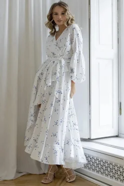 Robe invitée mariage bohème blanche manches longues