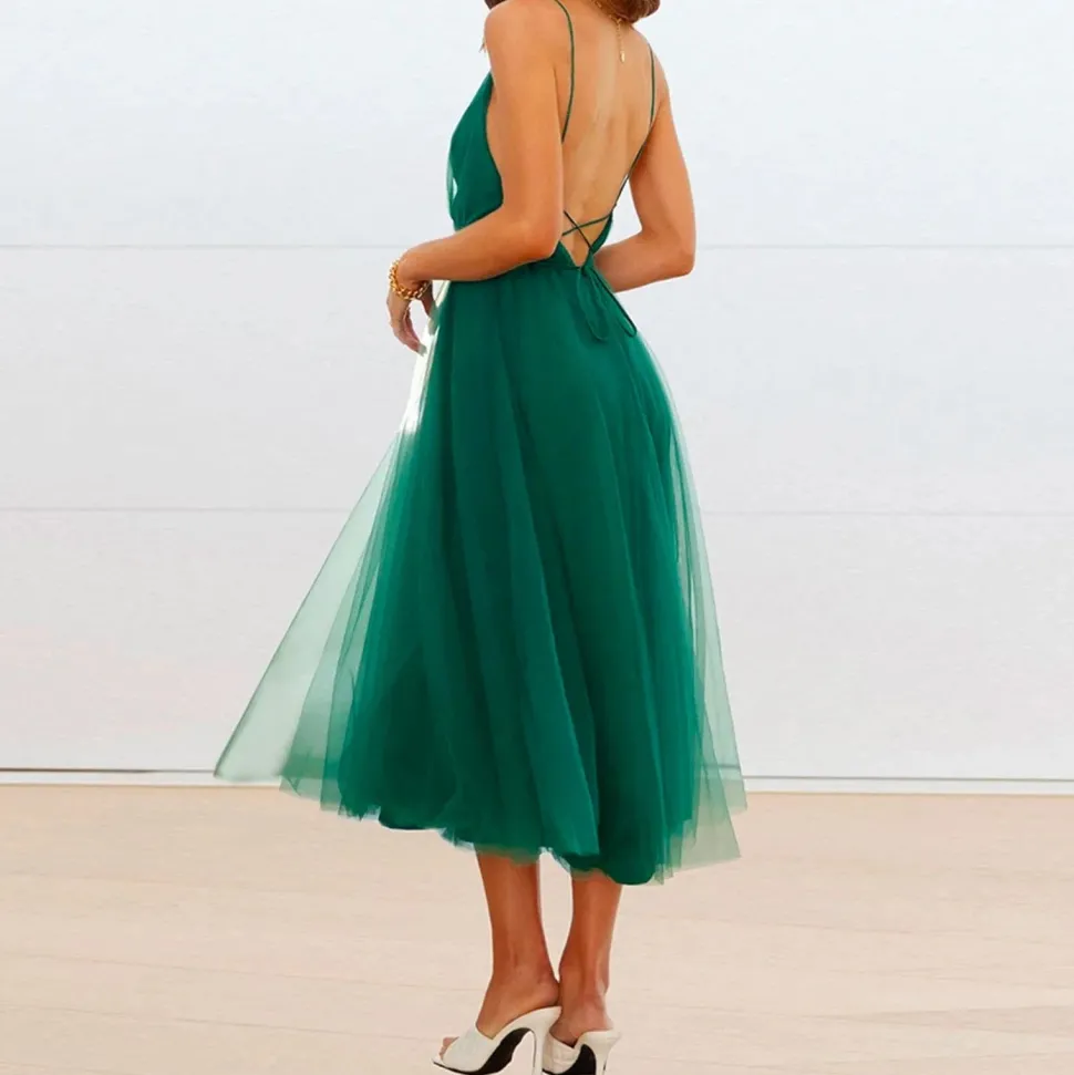 Robe invitée mariage dos nu évasée