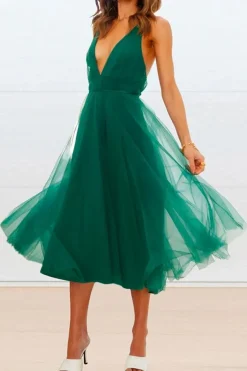 Robe invitée mariage dos nu évasée