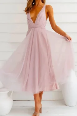 Robe invitée mariage dos nu évasée
