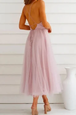 Robe invitée mariage dos nu évasée